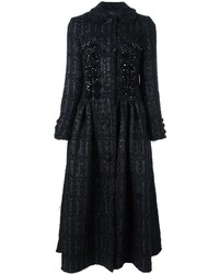 schwarzer verzierter Mantel von Simone Rocha