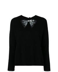 schwarzer verzierter Pullover mit einem Rundhalsausschnitt von Blugirl