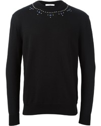 schwarzer verzierter Pullover mit einem Rundhalsausschnitt von Givenchy