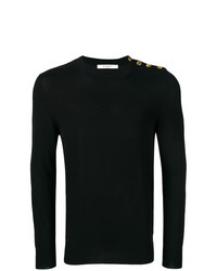schwarzer verzierter Pullover mit einem Rundhalsausschnitt von Givenchy
