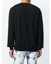 schwarzer verzierter Pullover mit einem Rundhalsausschnitt von Loewe