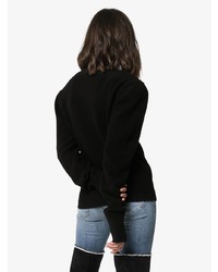 schwarzer verzierter Pullover mit einem Rundhalsausschnitt von Magda Butrym