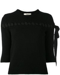 schwarzer verzierter Pullover von Fendi