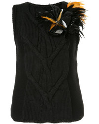 schwarzer verzierter Pullover von Lanvin