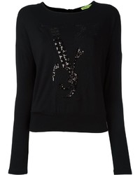 schwarzer verzierter Pullover von Versace