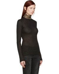 schwarzer verzierter Rollkragenpullover von PIERRE BALMAIN