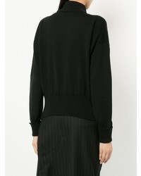 schwarzer verzierter Rollkragenpullover von Maison Mihara Yasuhiro