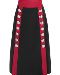 schwarzer verzierter Wollrock von Dolce & Gabbana
