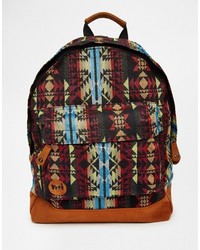 schwarzer Wildleder Rucksack mit geometrischem Muster