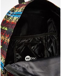 schwarzer Wildleder Rucksack mit geometrischem Muster von Mi-pac