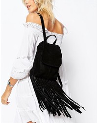 schwarzer Wildleder Rucksack von Asos