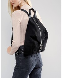 schwarzer Wildleder Rucksack von Asos