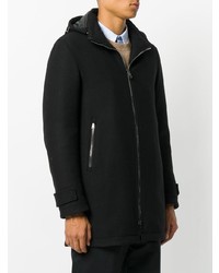 schwarzer Wollparka von Herno