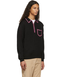 schwarzer Wollpolo pullover von Awake NY