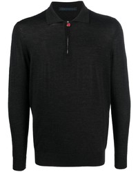 schwarzer Wollpolo pullover von Kiton