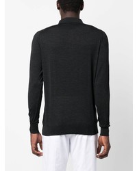 schwarzer Wollpolo pullover von Kiton