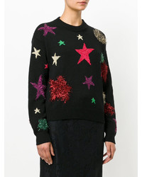 schwarzer Wollpullover mit Sternenmuster von Dolce & Gabbana