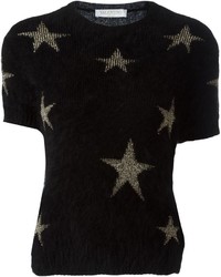 schwarzer Wollpullover mit Sternenmuster von Valentino