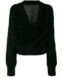 schwarzer Wollpullover von Alberta Ferretti