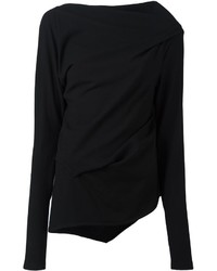 schwarzer Wollpullover von Ann Demeulemeester