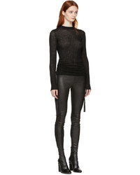 schwarzer Wollpullover von Helmut Lang