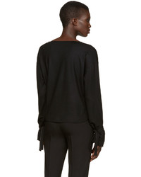 schwarzer Wollpullover von Helmut Lang