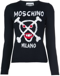 schwarzer Wollpullover von Moschino