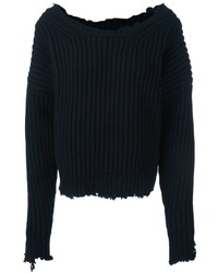 schwarzer Wollpullover