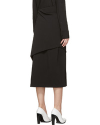 schwarzer Wollrock von Jil Sander