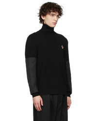 schwarzer Wollrollkragenpullover von MONCLER GRENOBLE