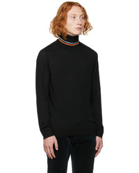 schwarzer Wollrollkragenpullover von Paul Smith