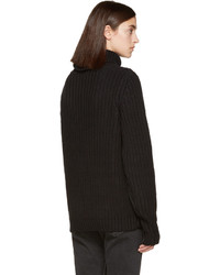 schwarzer Wollrollkragenpullover von Earnest Sewn