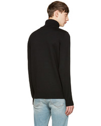 schwarzer Wollrollkragenpullover von Fendi