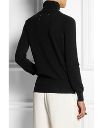 schwarzer Wollrollkragenpullover von Maison Martin Margiela