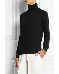 schwarzer Wollrollkragenpullover von Maison Martin Margiela