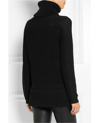 schwarzer Wollrollkragenpullover von Helmut Lang