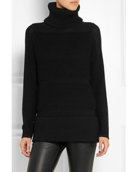 schwarzer Wollrollkragenpullover von Helmut Lang