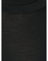 schwarzer Wollrollkragenpullover von Roberto Collina