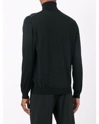 schwarzer Wollrollkragenpullover von Lanvin