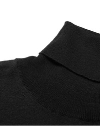 schwarzer Wollrollkragenpullover von Jil Sander