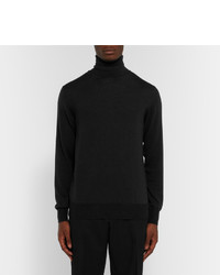 schwarzer Wollrollkragenpullover von Jil Sander