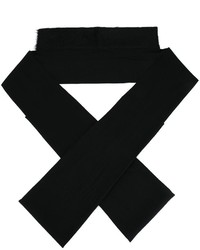 schwarzer Wollschal mit geometrischem Muster von Ann Demeulemeester