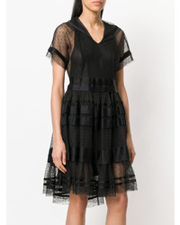 schwarzes ausgestelltes Kleid aus Chiffon von Philosophy di Lorenzo Serafini