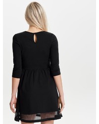 schwarzes ausgestelltes Kleid aus Netzstoff von Only