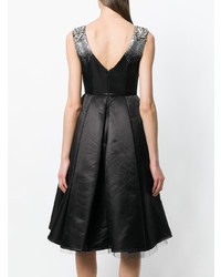 schwarzes ausgestelltes Kleid aus Satin von Philipp Plein