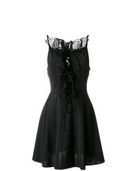 schwarzes ausgestelltes Kleid aus Spitze von Brognano