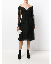 schwarzes ausgestelltes Kleid aus Spitze von Ermanno Scervino