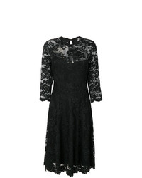 schwarzes ausgestelltes Kleid aus Spitze von Olvi´S