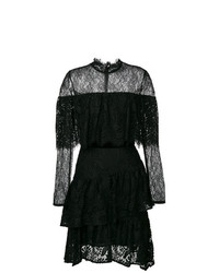 schwarzes ausgestelltes Kleid aus Spitze von Perseverance London