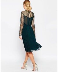 schwarzes ausgestelltes Kleid aus Spitze von Asos
